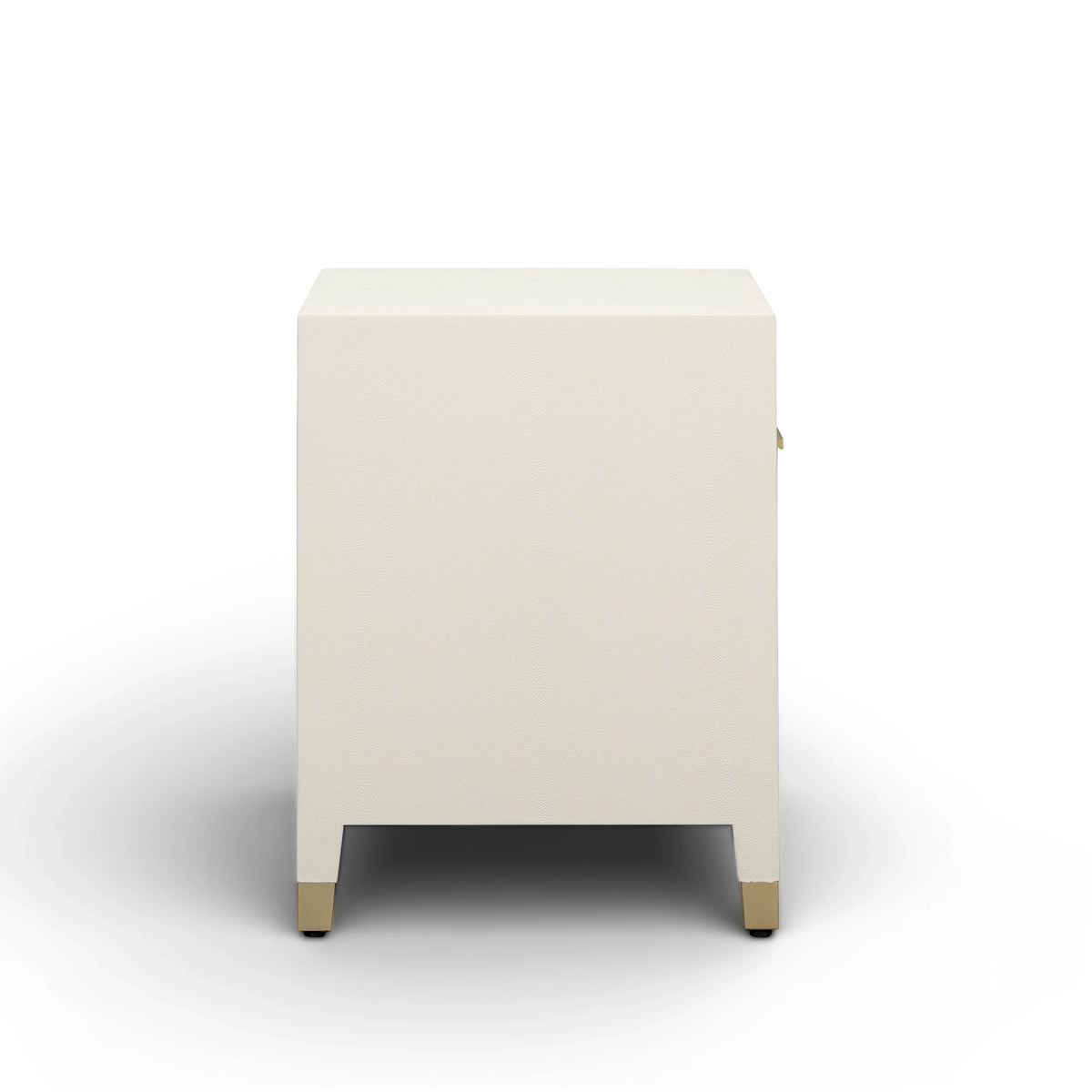 Dani 25" Cream Faux Shagreen Nightstand with Drawer