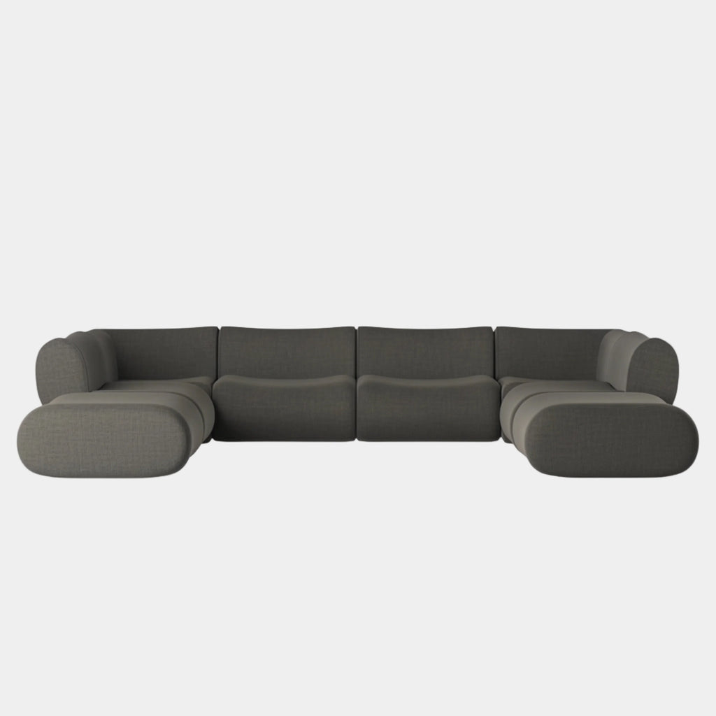 Zenith 8-Piece Contract-Grade Upcycled Fabric Modular U-Sectional