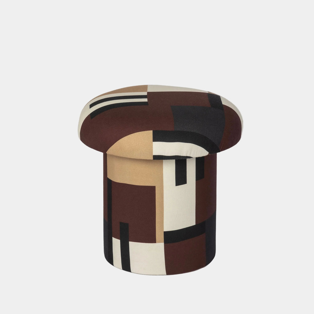 Lucy Print Mushroom Accent Stool