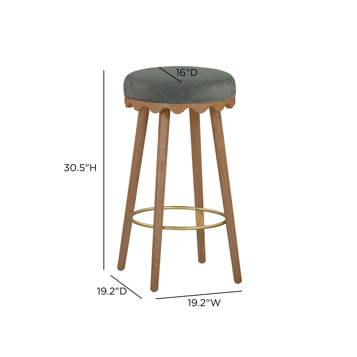 Oodle Performance Vegan Mohair Stool