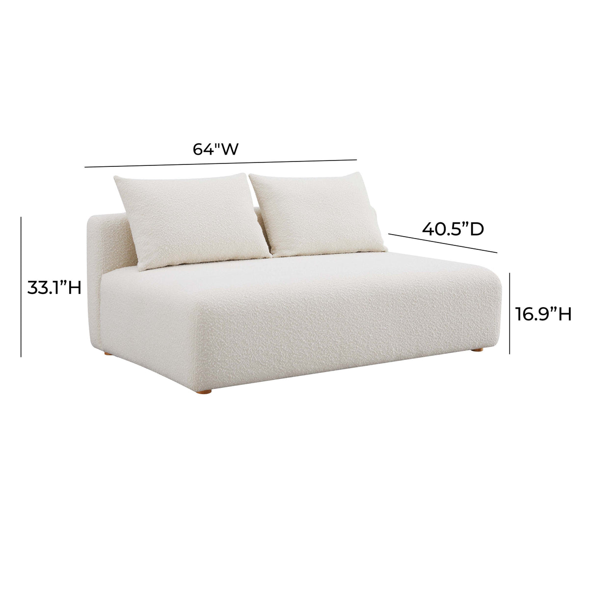 Hangover 64" Armless Loveseat