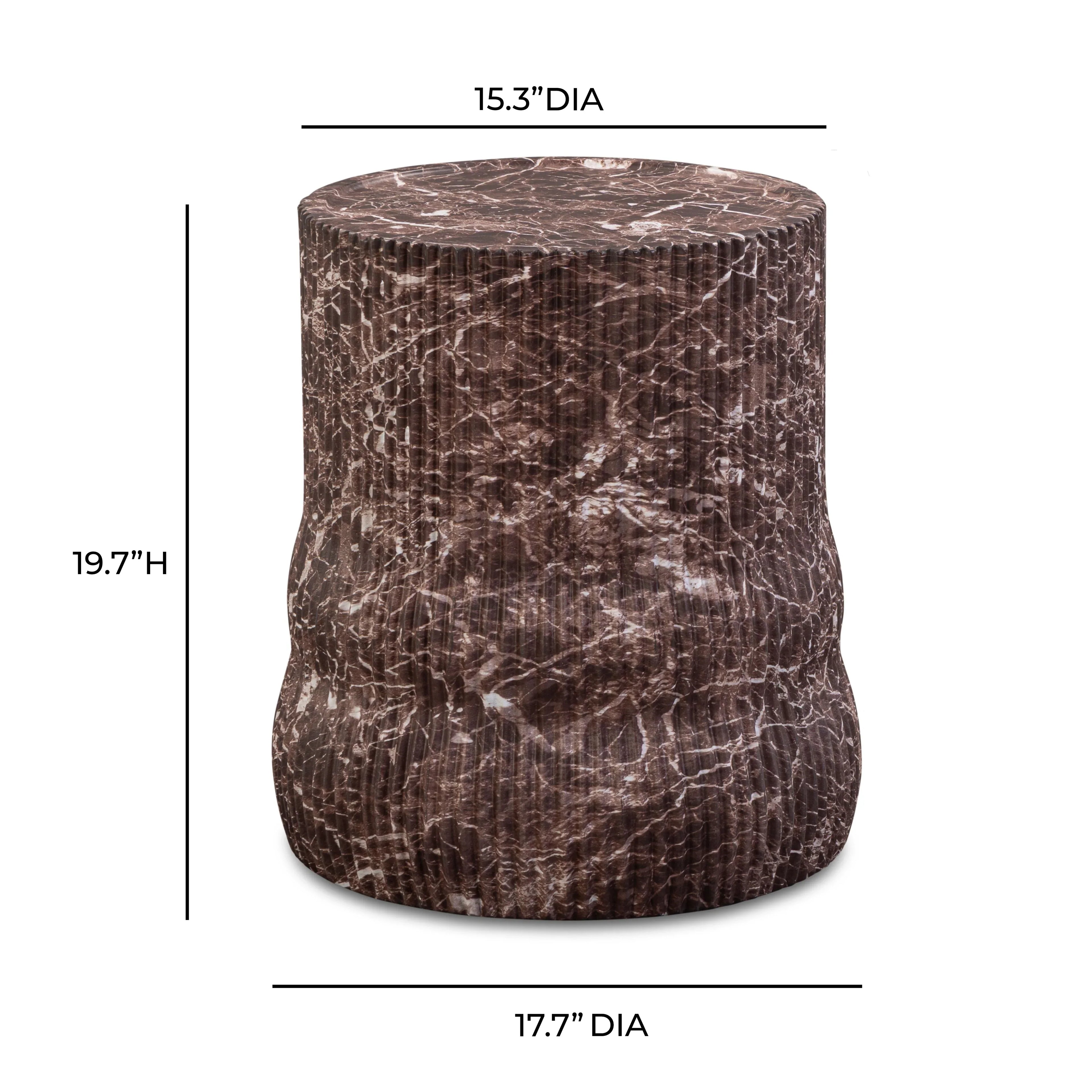Cilla Red Faux Levanto Marble Indoor/Outdoor Concrete Side Table