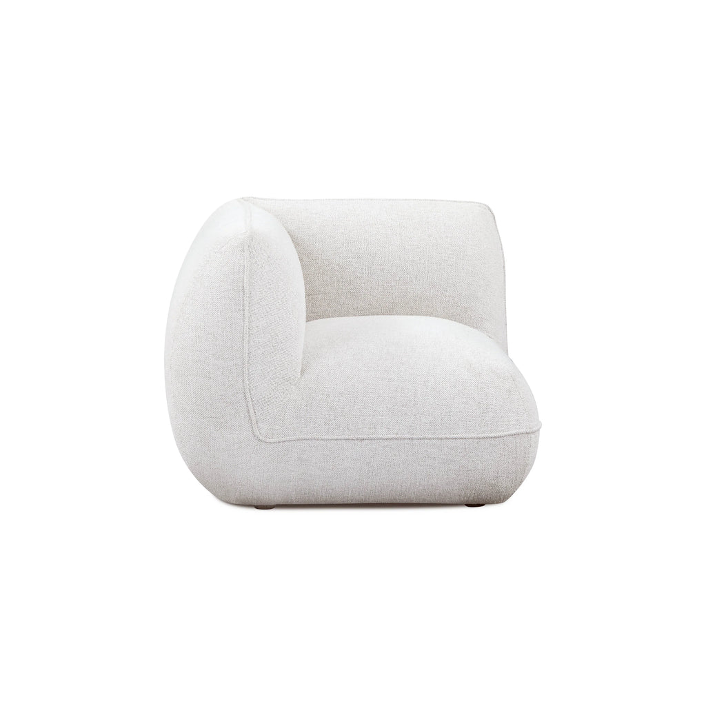 Arezza Stone White Contract-Grade Basketweave Chenille Corner Chair