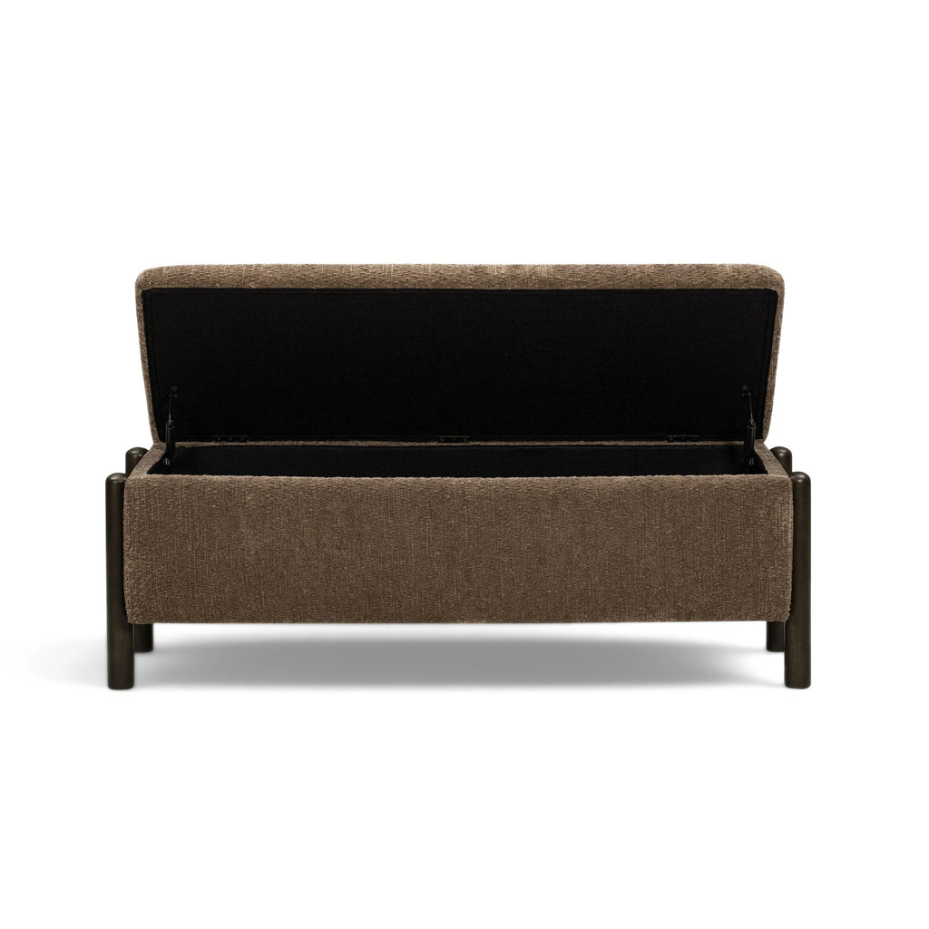 Abby 52" Nubby Fabric Storage Bench