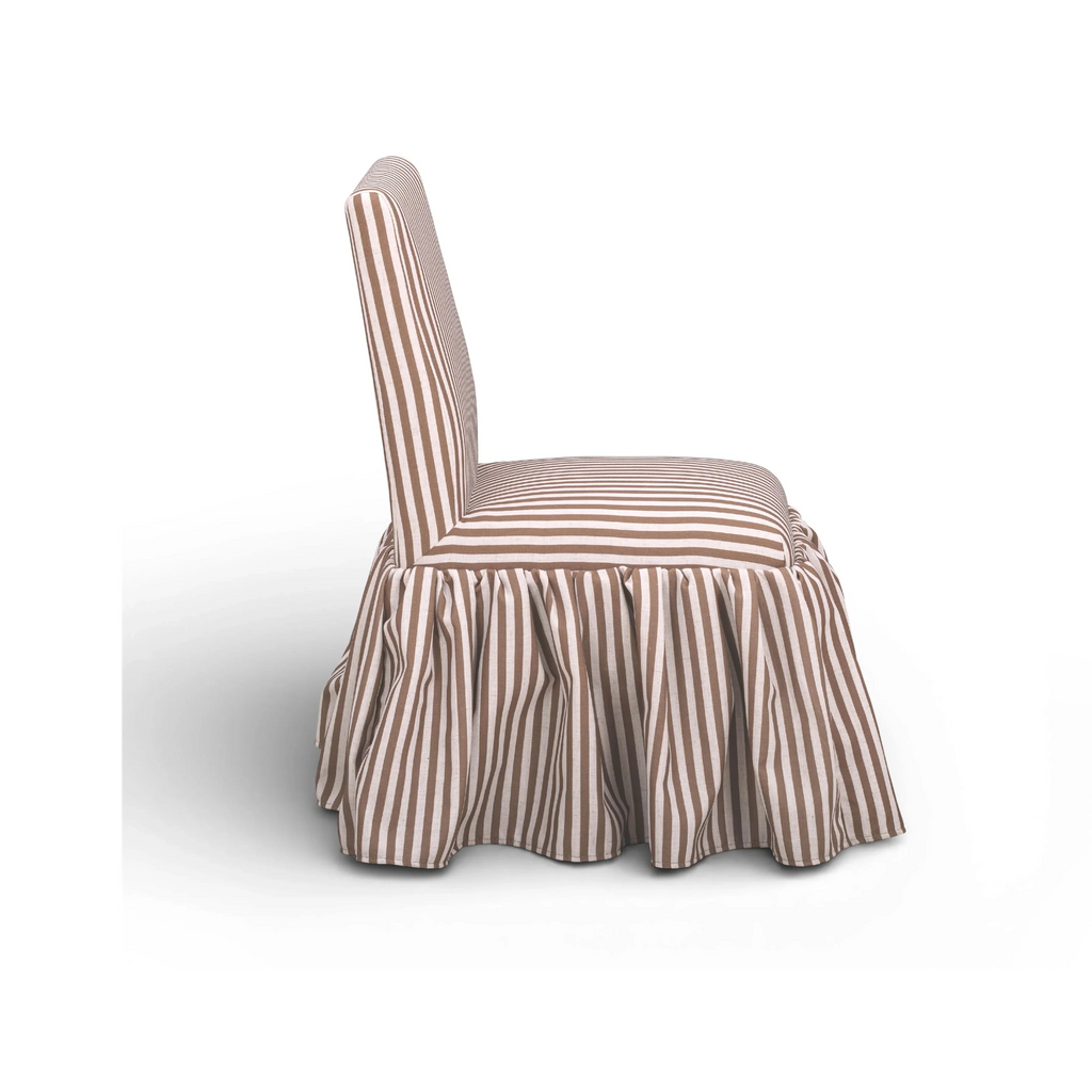 Gertrude Striped Performance Linen Skirted Dining Chair