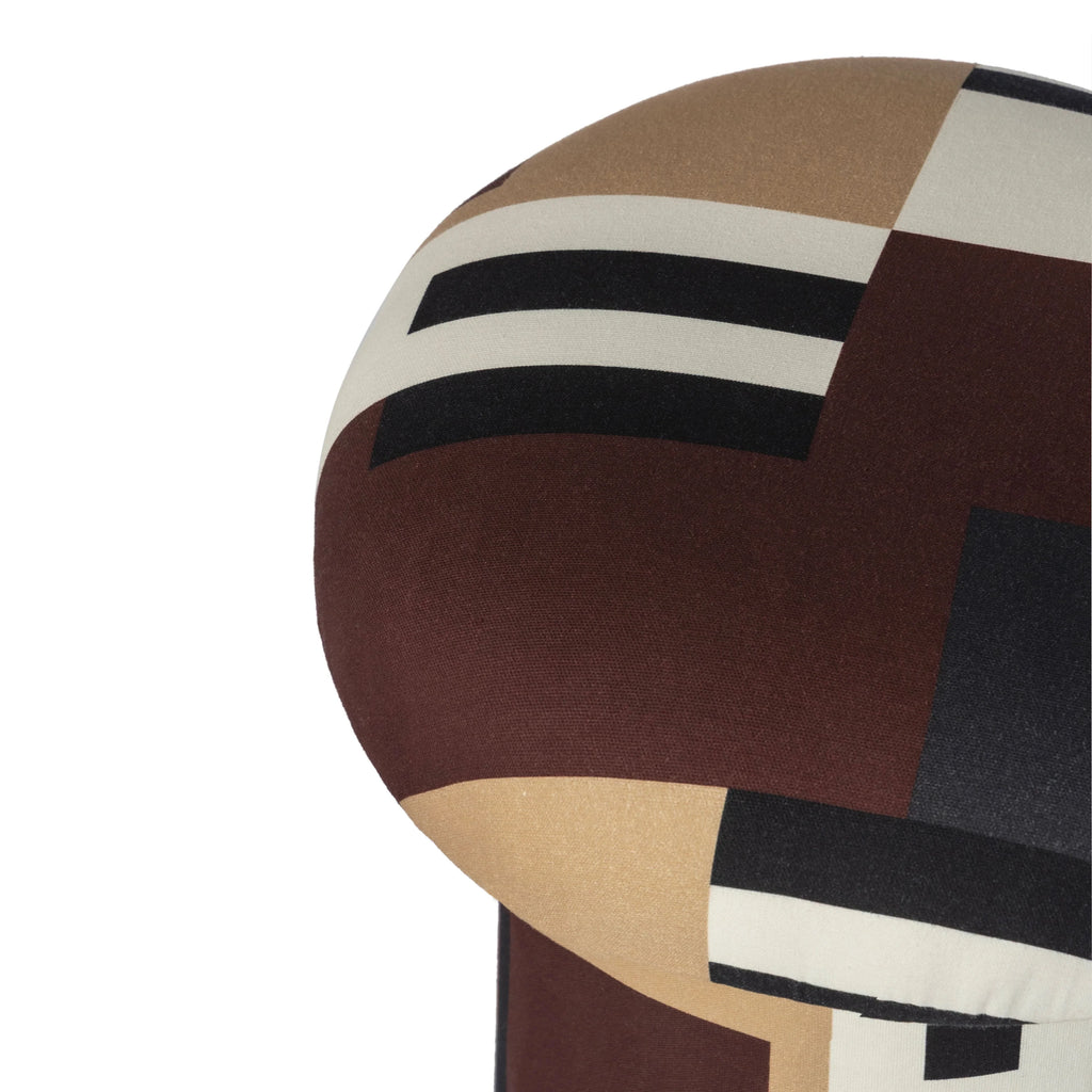 Lucy Print Mushroom Accent Stool
