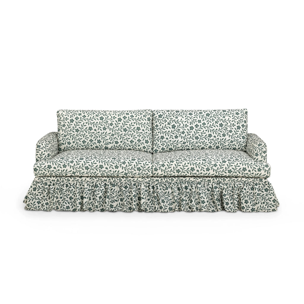 Gertrude 90" Floral Performance Linen Weave Sofa