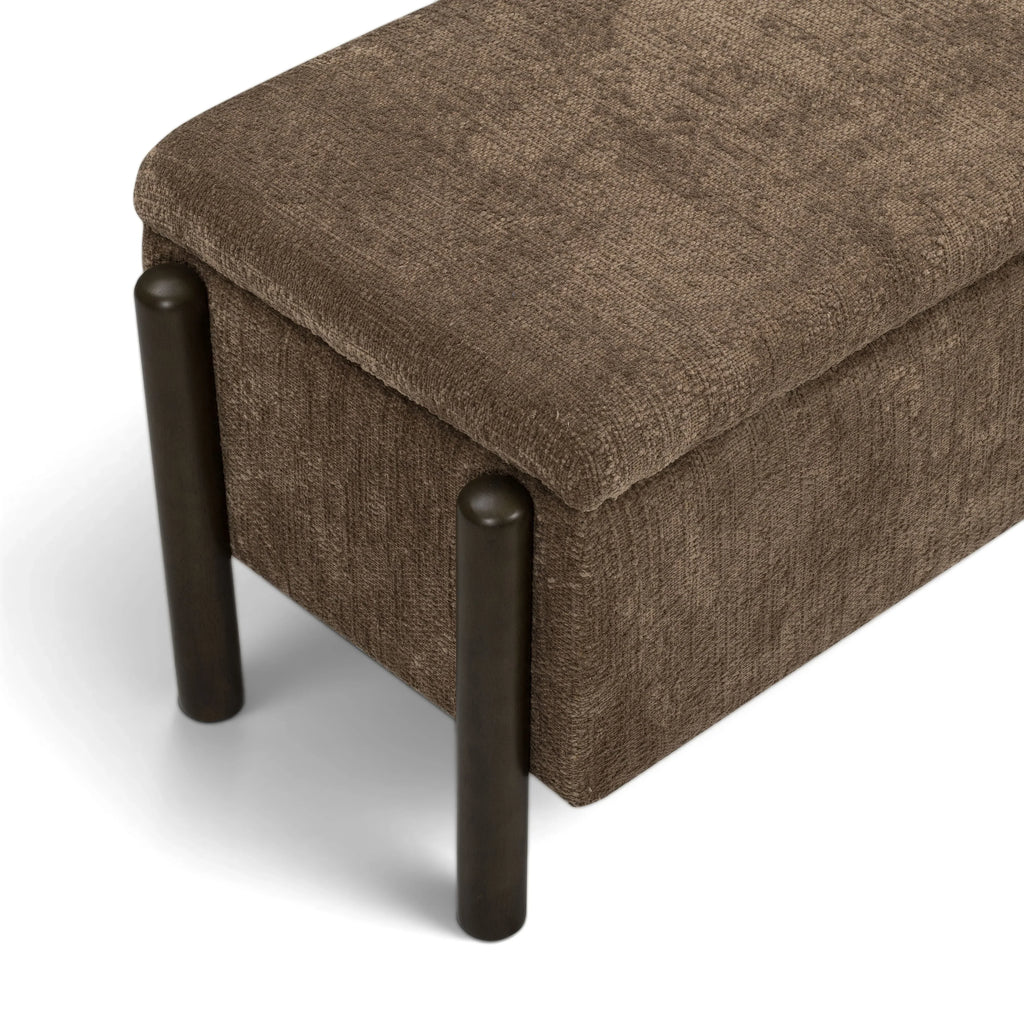 Abby 52" Nubby Fabric Storage Bench