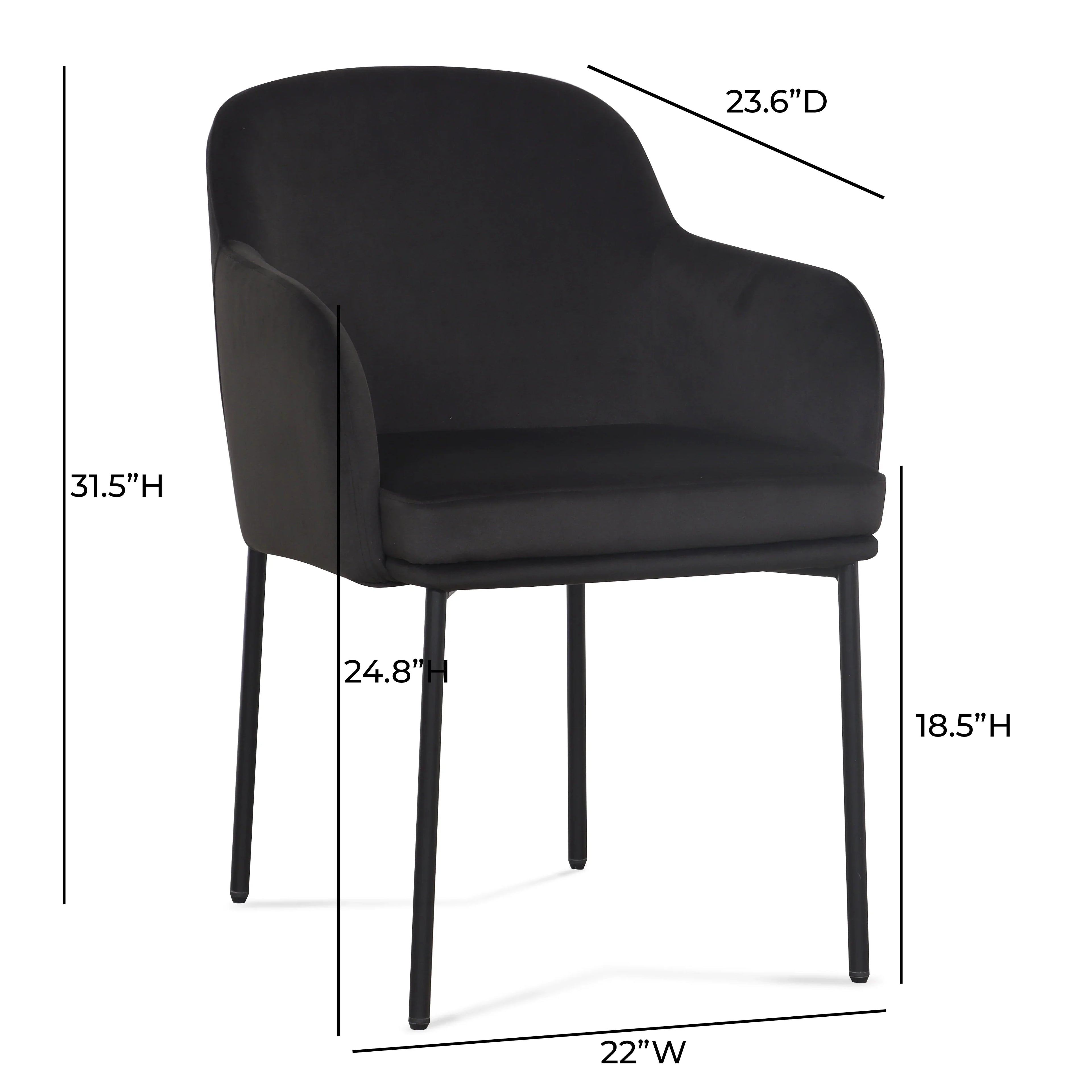 Sydney Performance Velvet Armchair - Set of 2