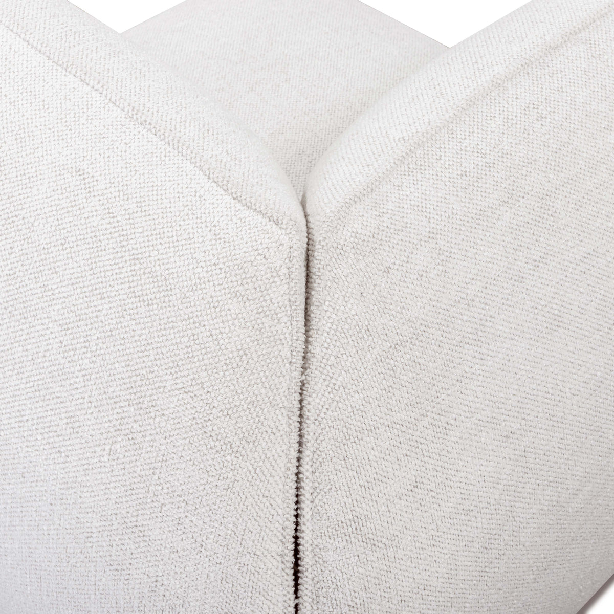 Arezza Stone White Contract-Grade Basketweave Chenille Corner Chair