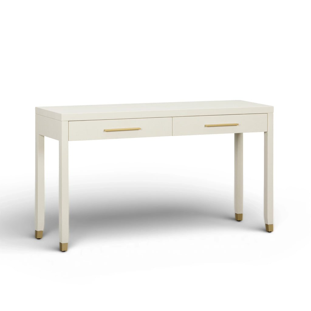 Dani 54" Cream Faux Shagreen 2-Drawer Console Table