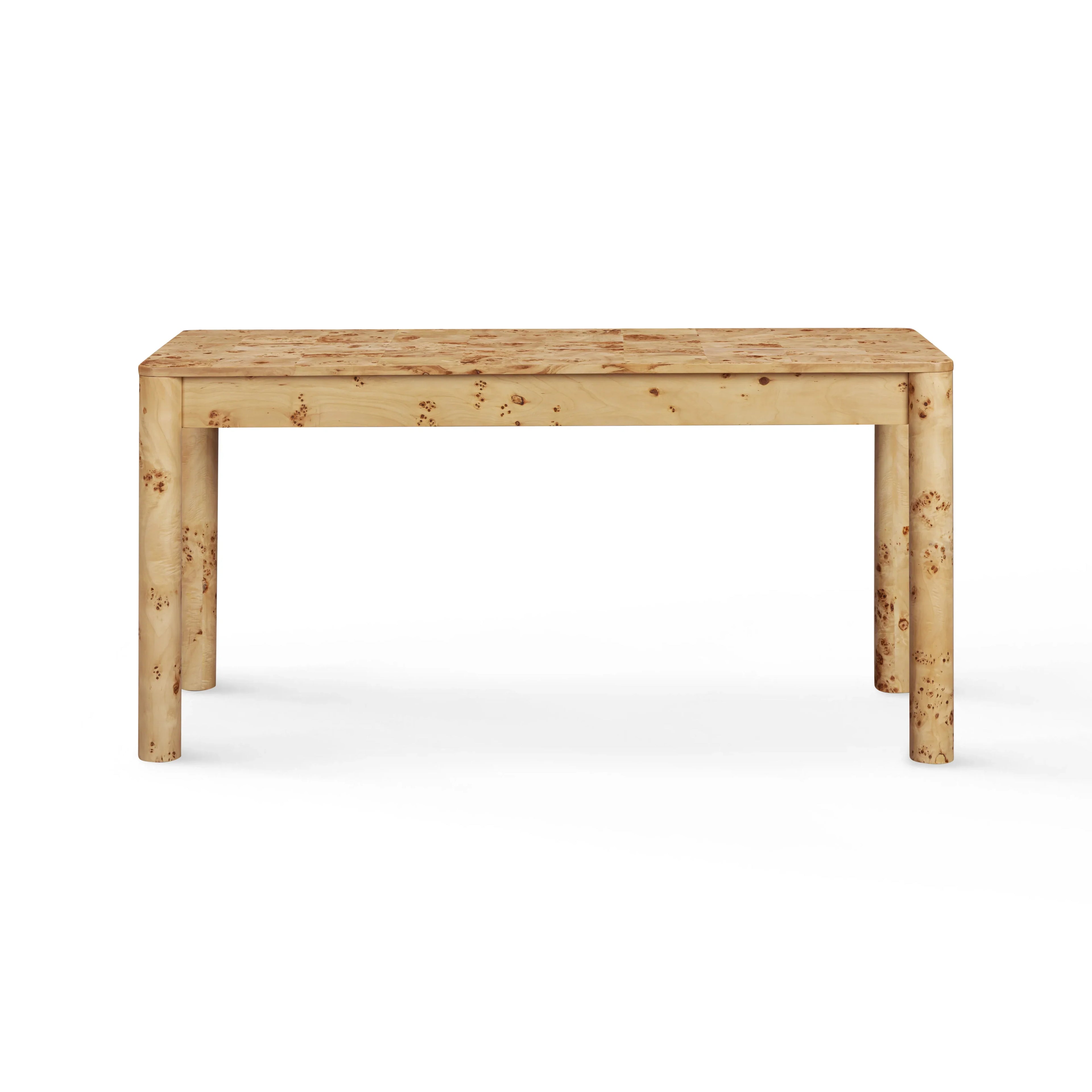 Berri 60" Natural Burl 3-Drawer Work Desk