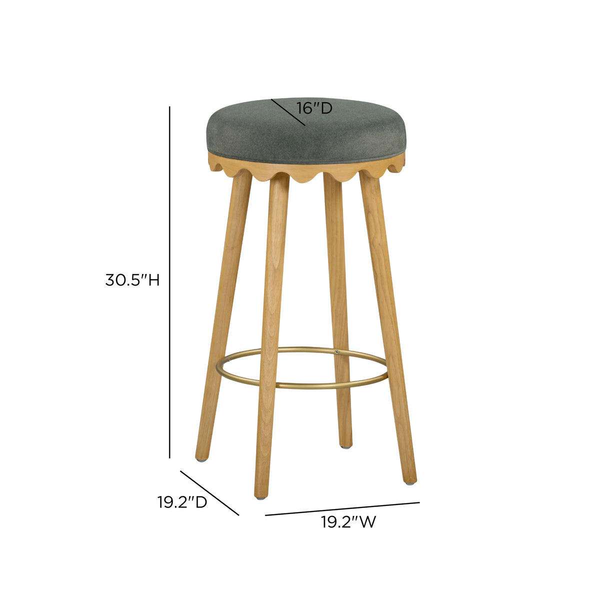 Oodle Performance Vegan Mohair Stool