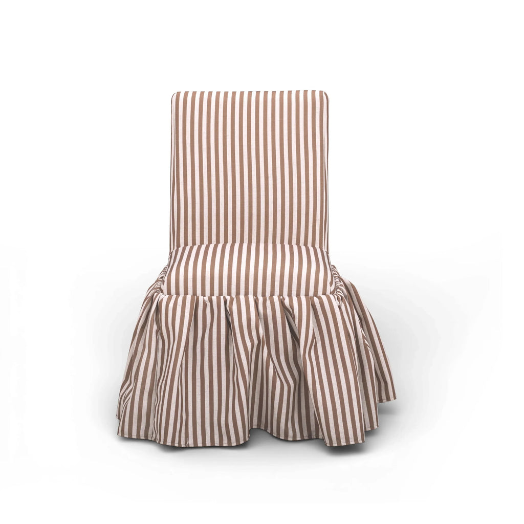 Gertrude Striped Performance Linen Skirted Dining Chair