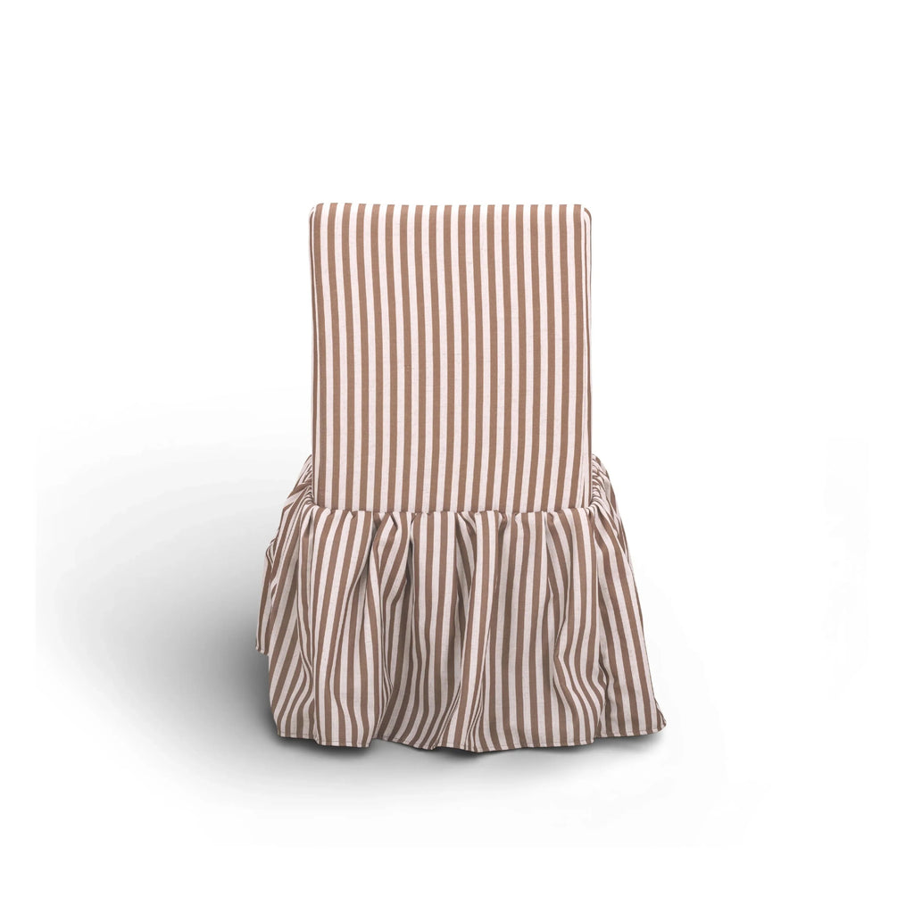 Gertrude Striped Performance Linen Skirted Dining Chair