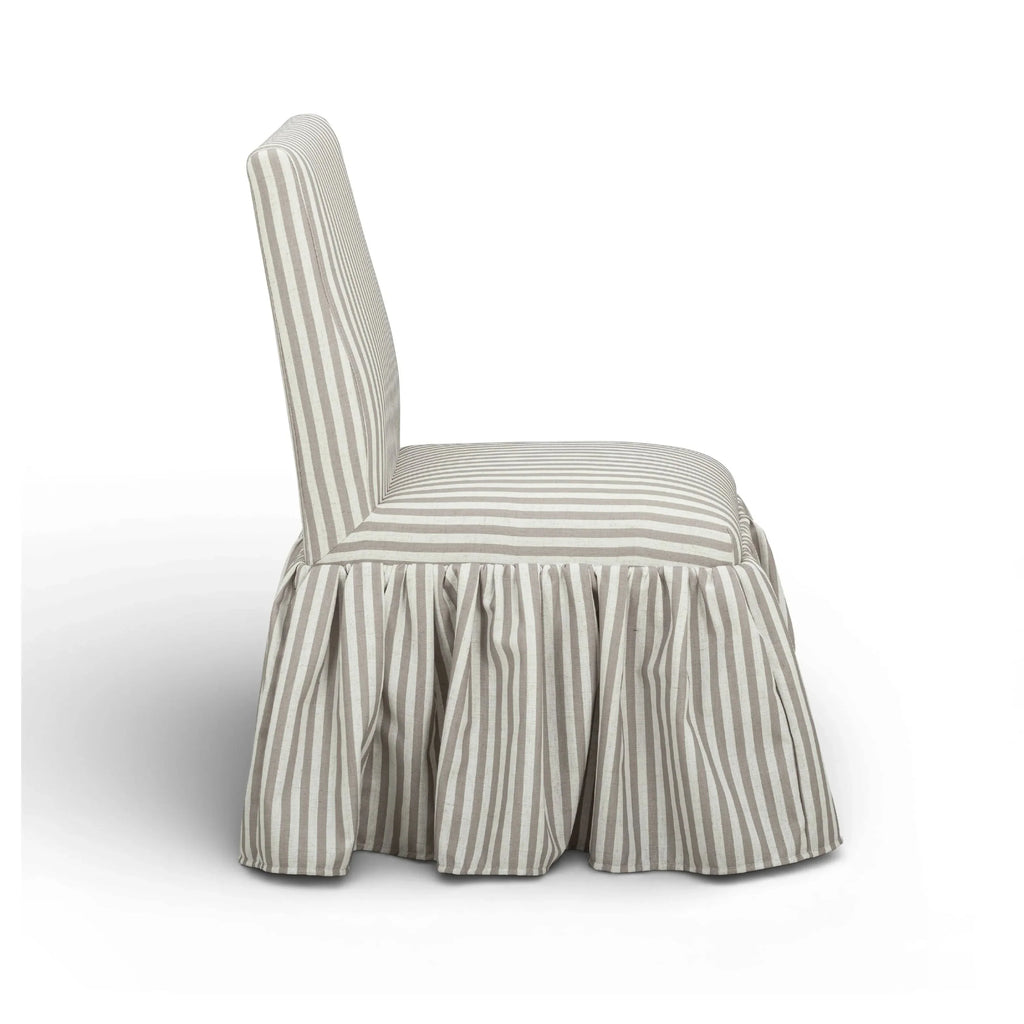 Gertrude Striped Performance Linen Skirted Dining Chair