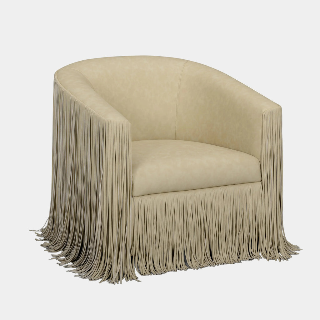 Shag Me Performance Vegan Leather Swivel Accent Chair
