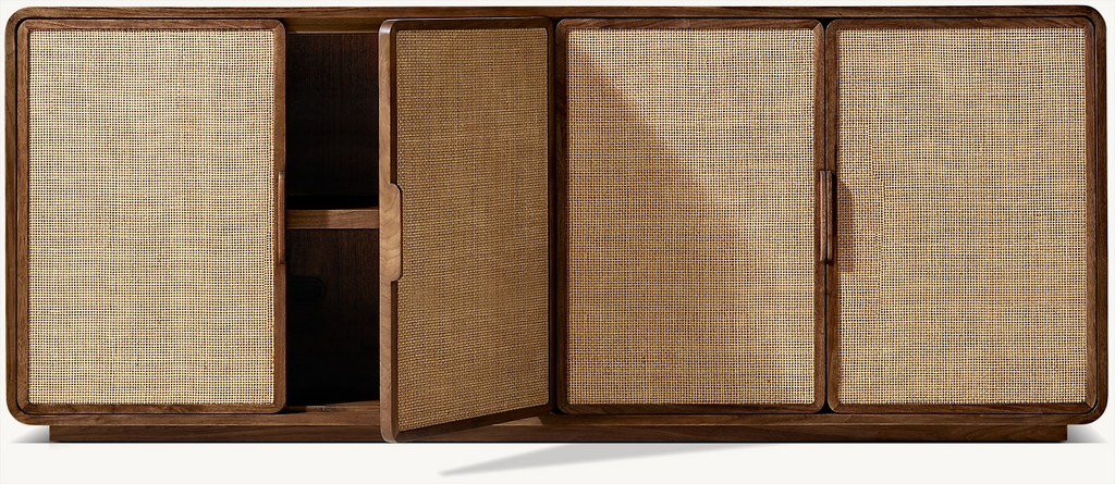 Santiago Cane 4-Door Sideboard